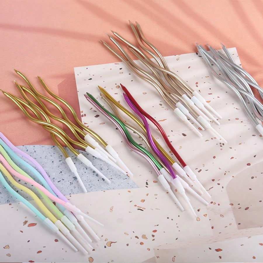 เทียนวันเกิดแบบโค้ง 6 ชิ้น/กล่ - Supplies Of Candle บทวิจารณ์และราคา