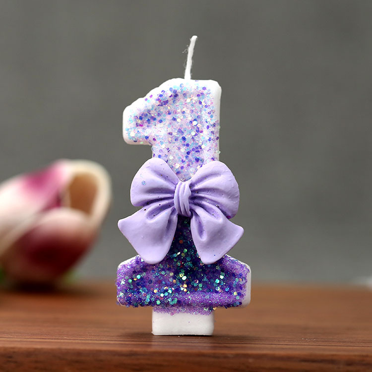 เทียนวันเกิดเลข 0-9 ประดับโบว์ - Supplies Of Candle บทวิจารณ์และราคา