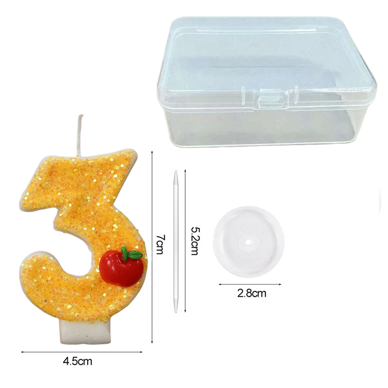 เทียนวันเกิดดิจิตอลสีเหลืองสด  - Supplies Of Candle บทวิจารณ์และราคา